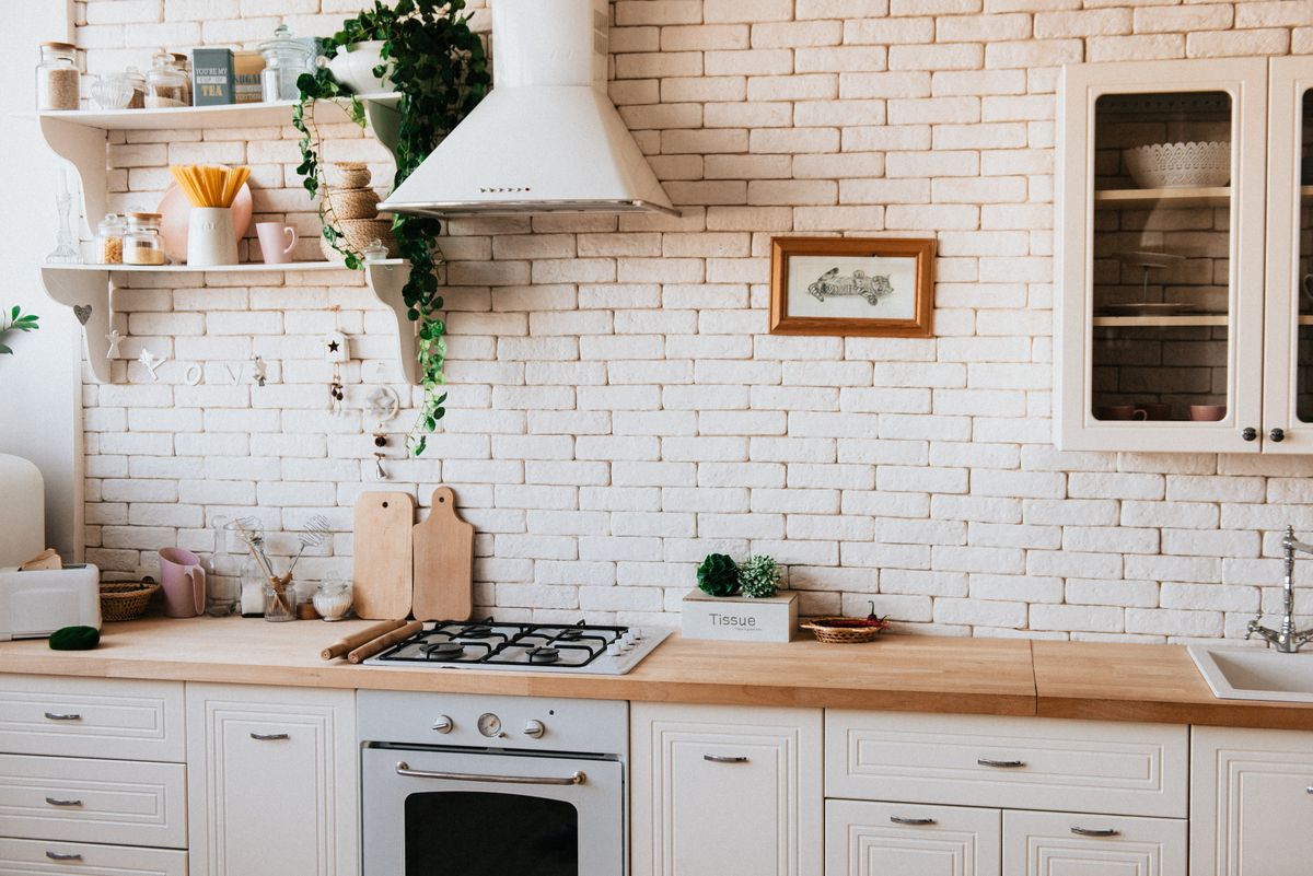 Lavender counter tops, quarter sawn oak cabinets